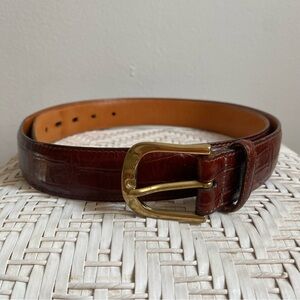 martin dingman belt Chic Brown and Gold Leather Bag